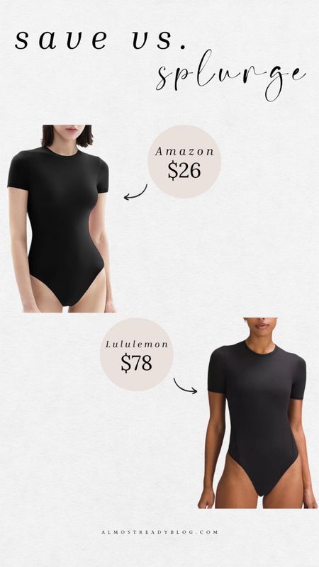 Amazon look for less, save vs splurge, bodysuit, short sleeve bodysuits 

#LTKfindsunder50 #LTKfindsunder100