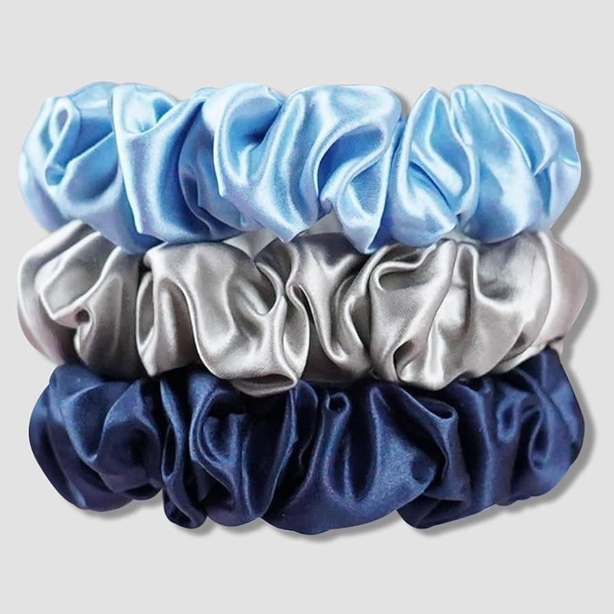 100% Mulberry Silk Scrunchies for Hair,3PCS 22 Momme Silk Hair Ties,Scrunchies for Women Girls，... | Amazon (US)