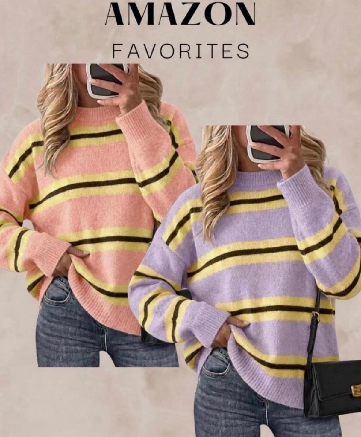 cute striped sweaters 


more colors available