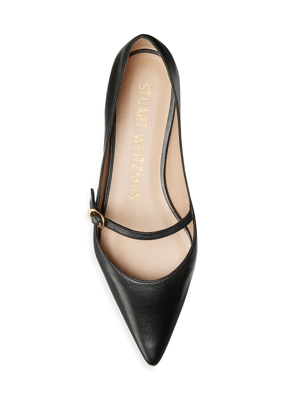 Shop Stuart Weitzman Emilia Leather Mary Jane Ballet Flats | Saks Fifth Avenue | Saks Fifth Avenue