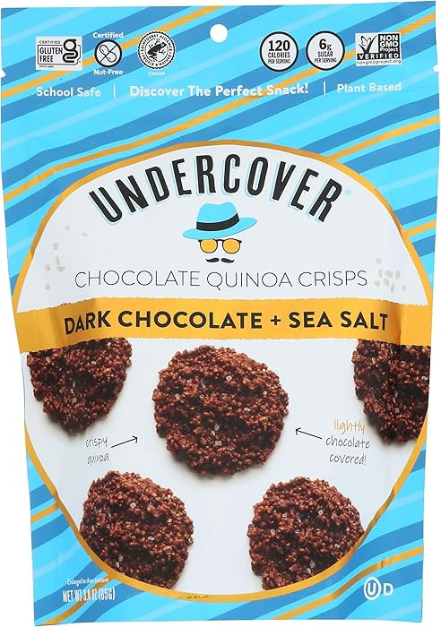 UNDERCOVER SNACKS CHOCOLATE CO Dark Chocolate & Sea Salt Quinoa Crisps (Only 1 piece that weighs ... | Amazon (US)