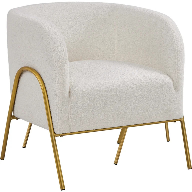 Renwick Contemporary Boucle Barrel Accent Chair, Ivory | Walmart (US)