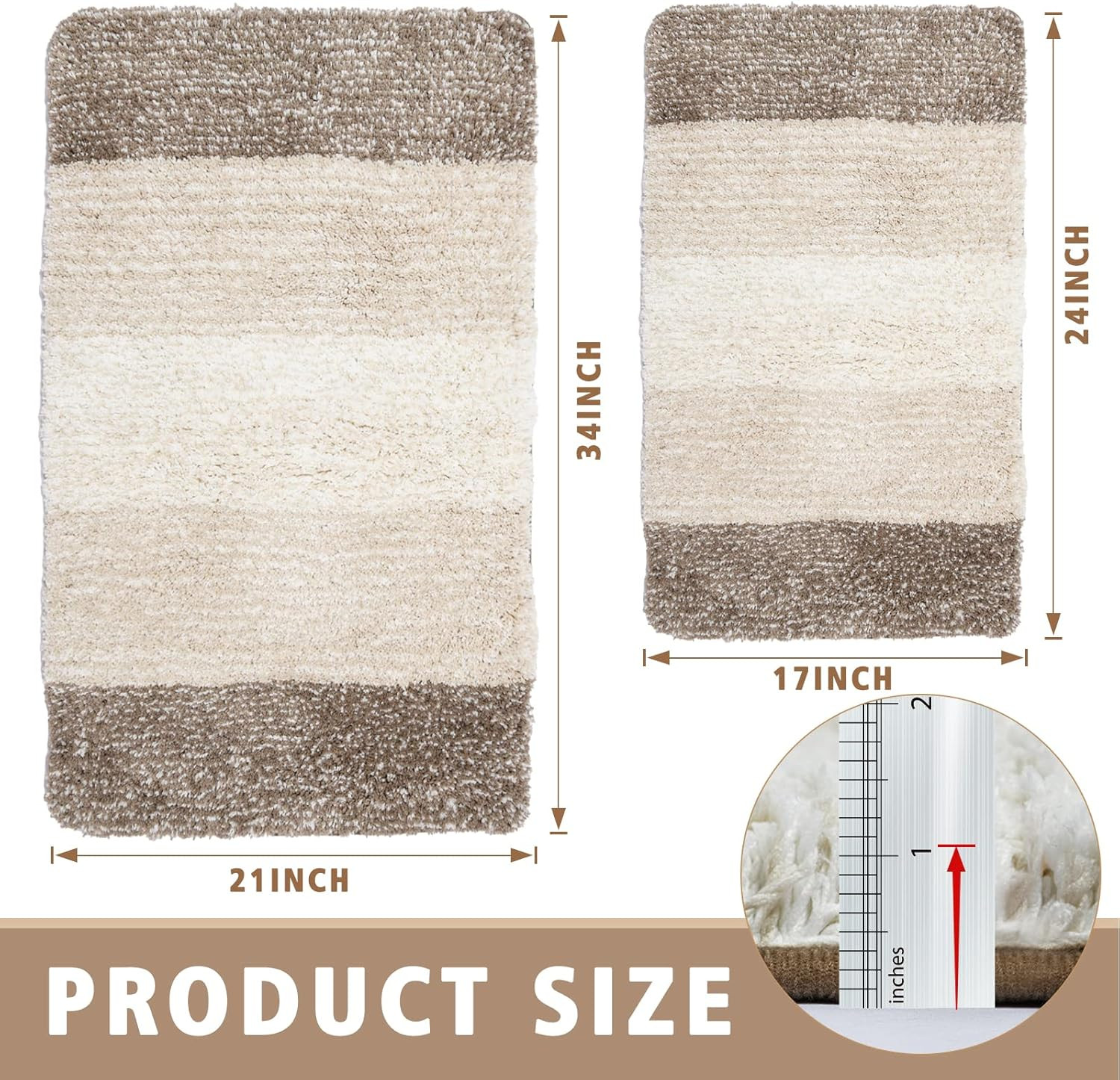 BlissJolly Non Slip Bathroom Rug - Quick-Drying Microfibre Shower Mats for Bathroom, Toilet, Bath... | Amazon (US)