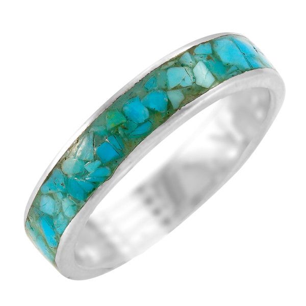 Turquoise Eternity Band Ring Sterling Silver R2533-C105 | TURQUOISE NETWORK