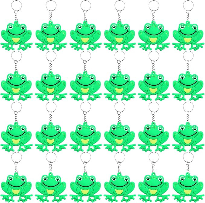 Mirabuy 24 Pack Frog Keychains for Frog Themed Party Favors, Birthday Party Bag Fillers, Baby Sho... | Amazon (US)