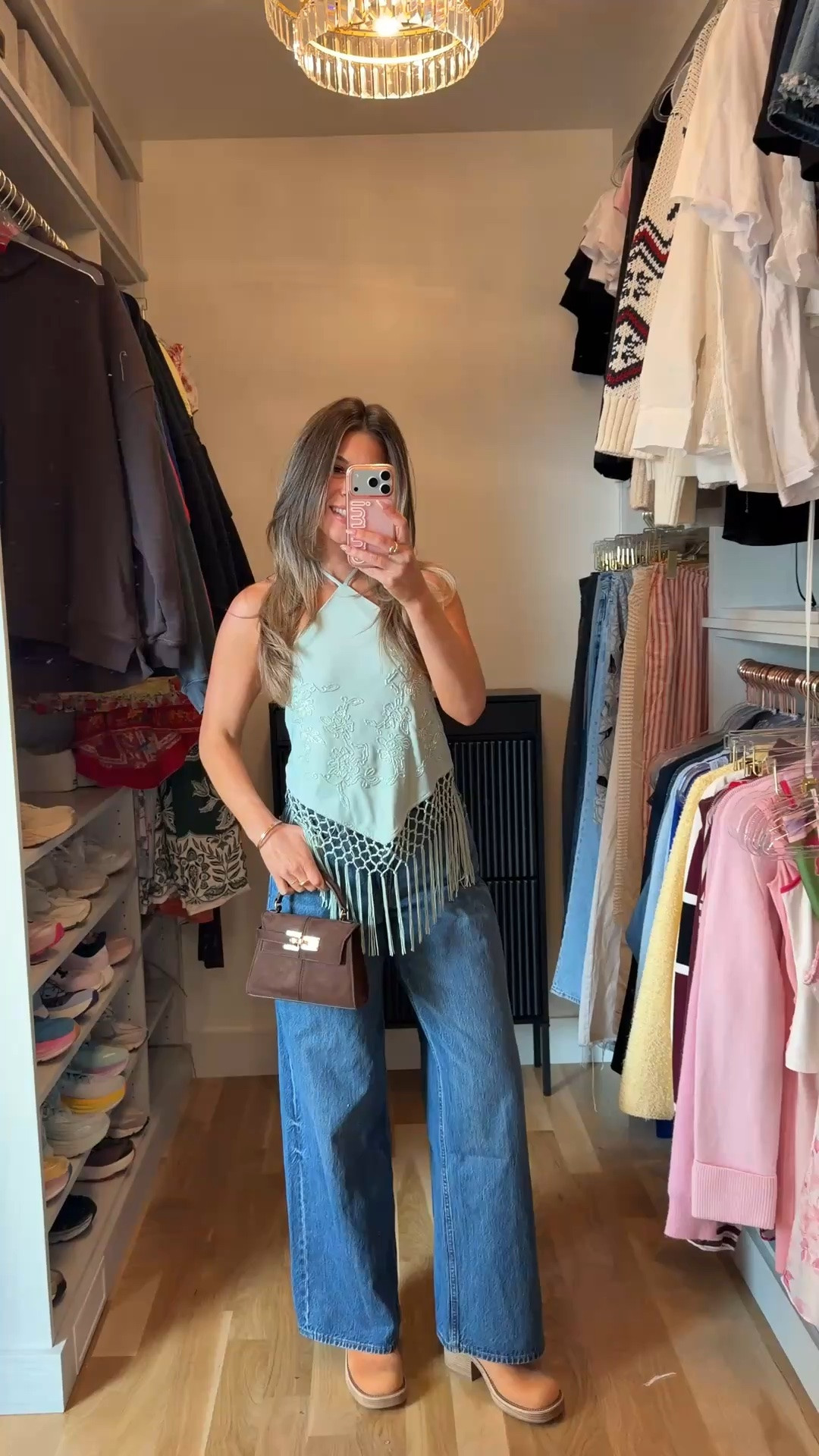 sage green halter top with fringe hem and embroidered detail, wide-leg jeans up to 50% off abercrombie denim plus my stackable 15% off DENIMAF code 💙💙

wearing my usual 26 regular

denim, fall outfits, date night, game day, back to school, jeans, autumn look, summer to fall, high waisted jeans, Abercrombie jeans, denim sale

#LTKSaleAlert #LTKgrwm #LTKU