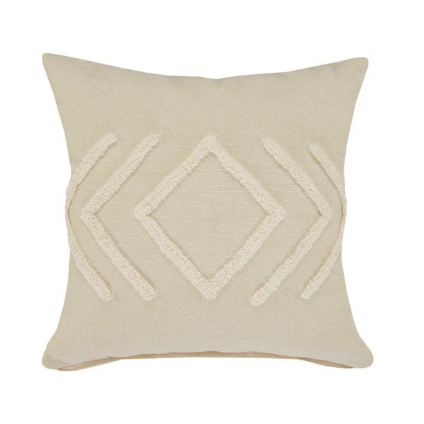 Woven Paths Directional Diamond Throw Pillow, 20" x 20", Off-White | Walmart (US)