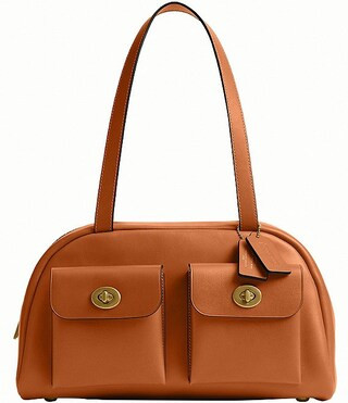 Twin Turn Lock Cargo Pockets Satchel Bag | Dillard's