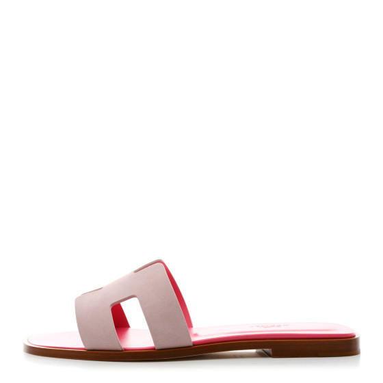 Suede Goatskin Oran Sandals 37 Rose Porcelaine | FASHIONPHILE (US)