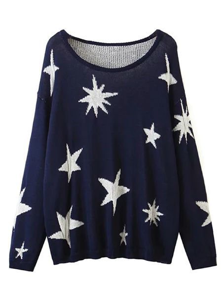 'Lisa' Star Pattern Lightweight Sweater | Goodnight Macaroon