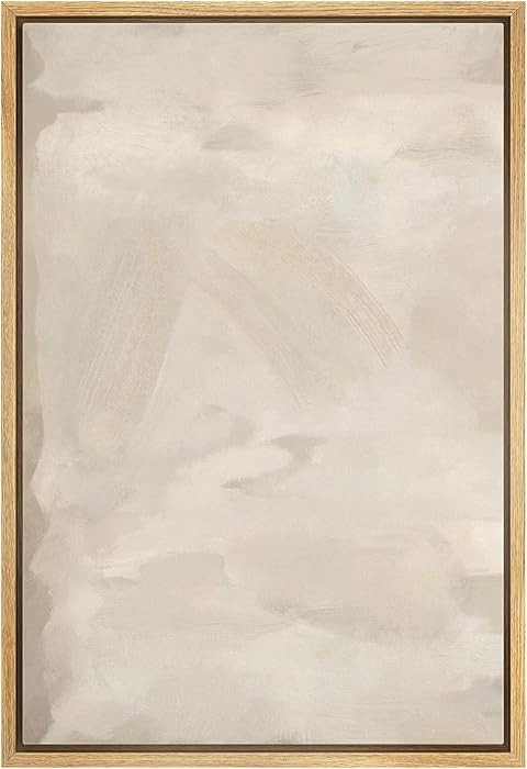 SIGNFORD Framed Canvas Print Wall Art Rustic Tan Paint Stroke Landscape Abstract Shapes Illustrat... | Amazon (US)