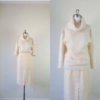 Ivory Oversized Knit Sweater | Etsy (US)