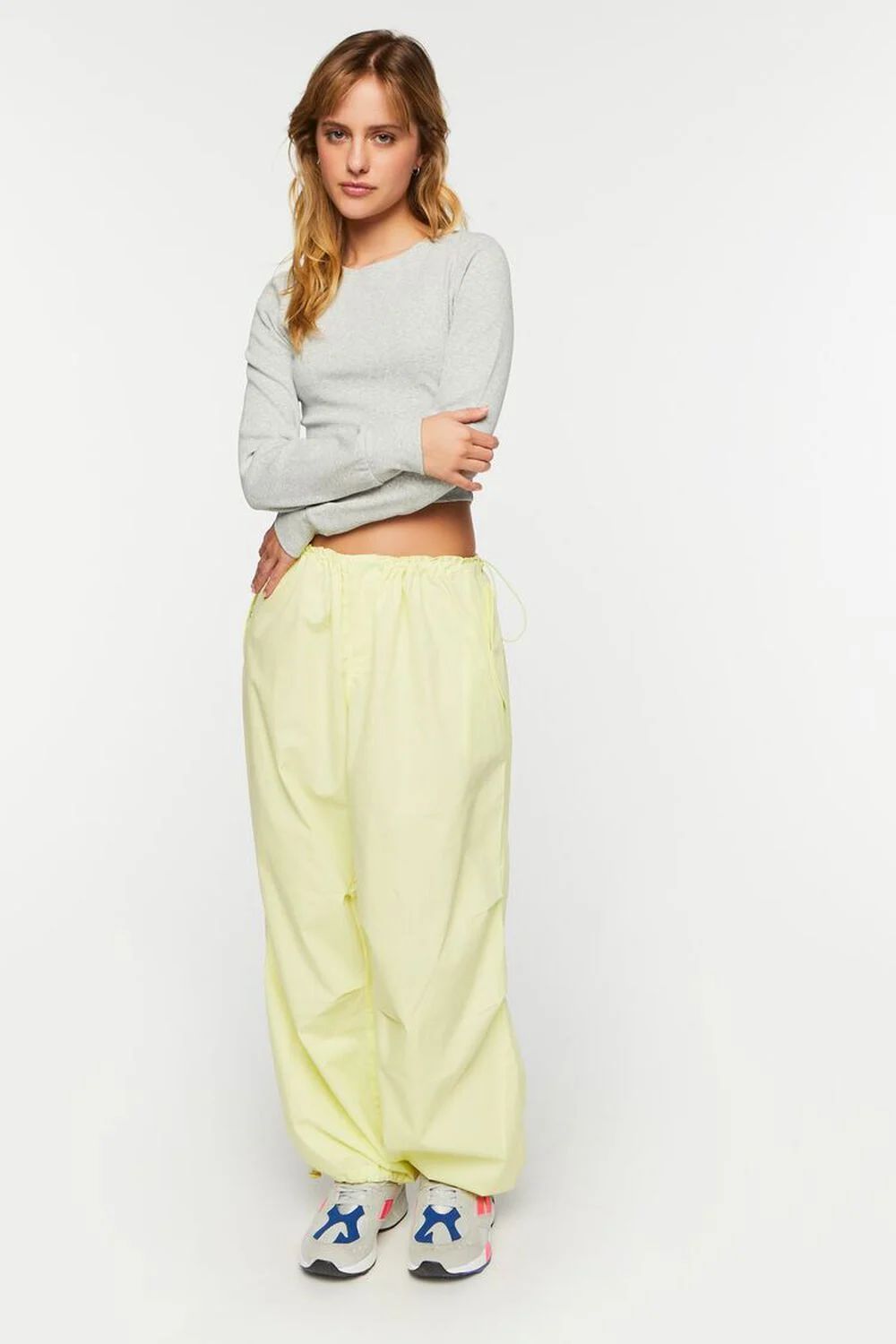 Low-Rise Drawstring Parachute Pants | Forever 21 (US)