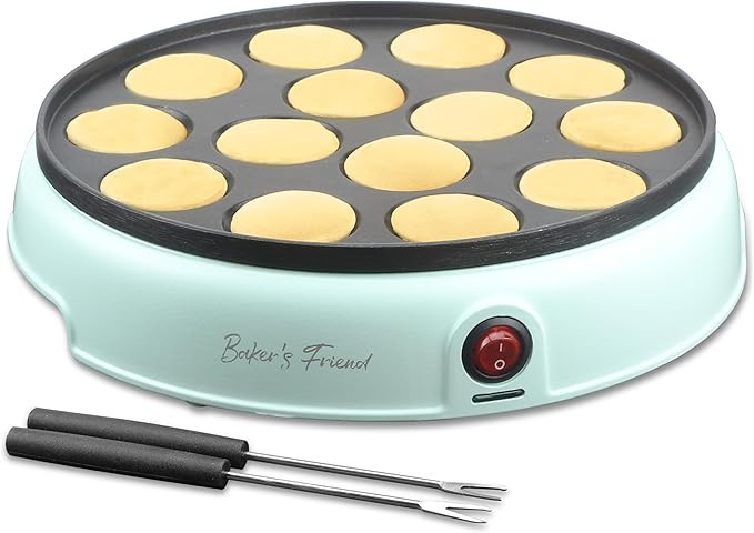 Baker's Friend Mini Pancakes Maker Machine, Dutch Mini Pancake Griddle, 14 Holes Electric Poffert... | Amazon (US)