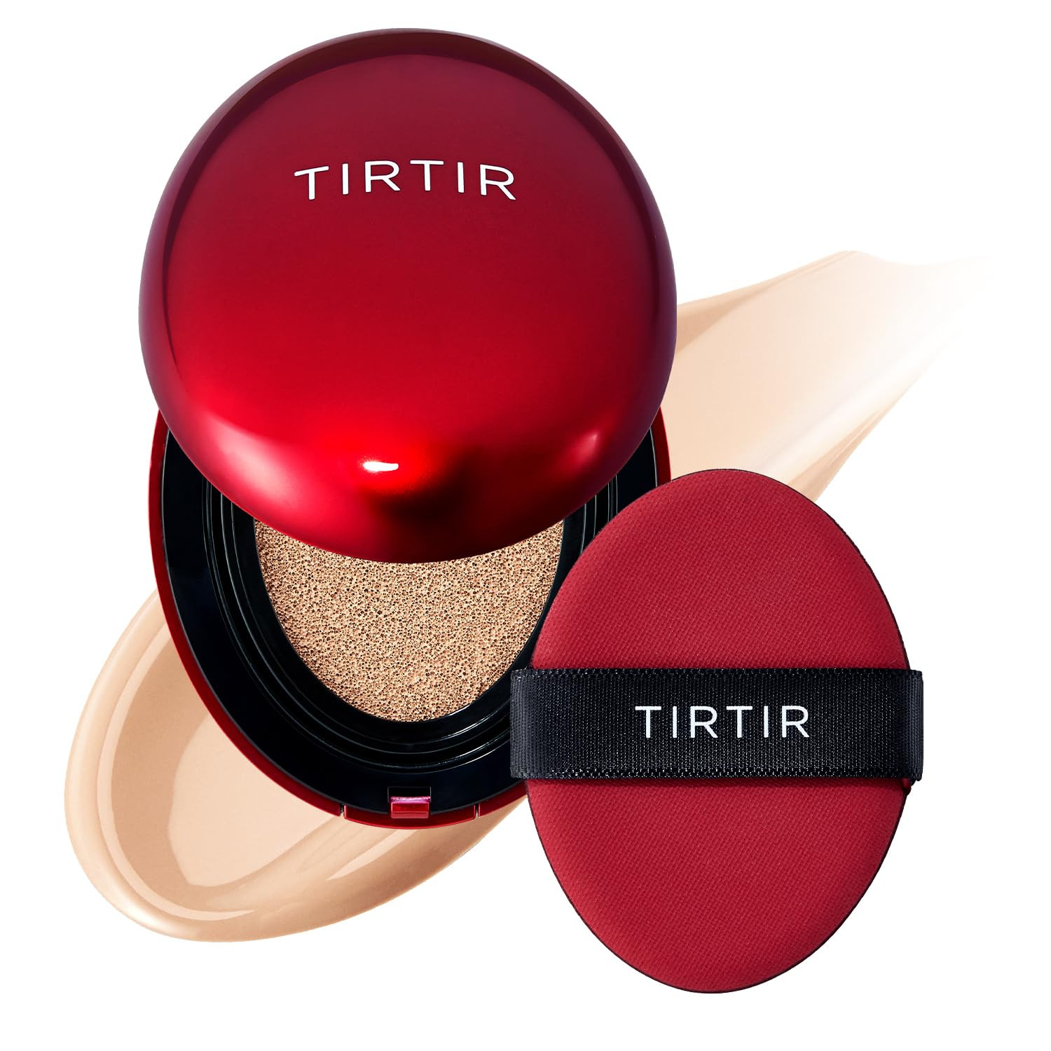TIRTIR Mask Fit Red Cushion Foundation | Full coverage, Weightless, Skin fit, Satin Glow Finish, Korean Makeup BB Foundation, beauty, Tattoo cover up, Buildable (#21N Ivory, 0.63 Fl Oz) | Amazon (US)