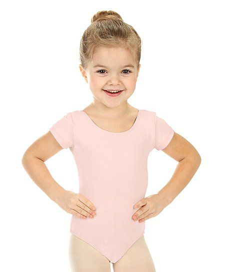 Baby Pink Short-Sleeve Leotard - Toddler & Girls | Zulily