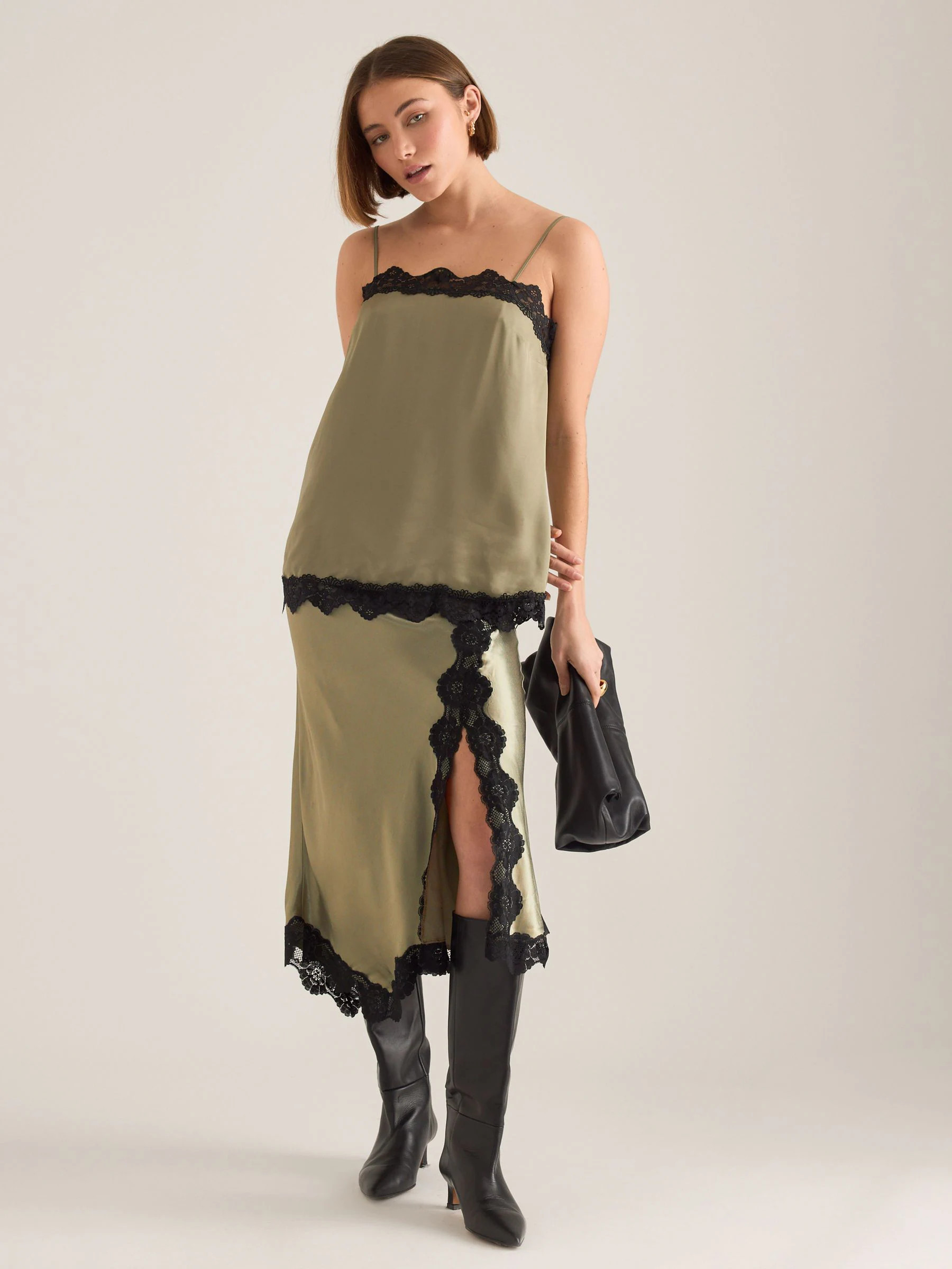 Anthropologie Anthropologie Lace-Trim Satin Cami Top | Next US