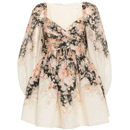 Zimmermann Female Beige Floral Draped Mini Dress Neutrals Sizes 000-7 | Walmart (US)