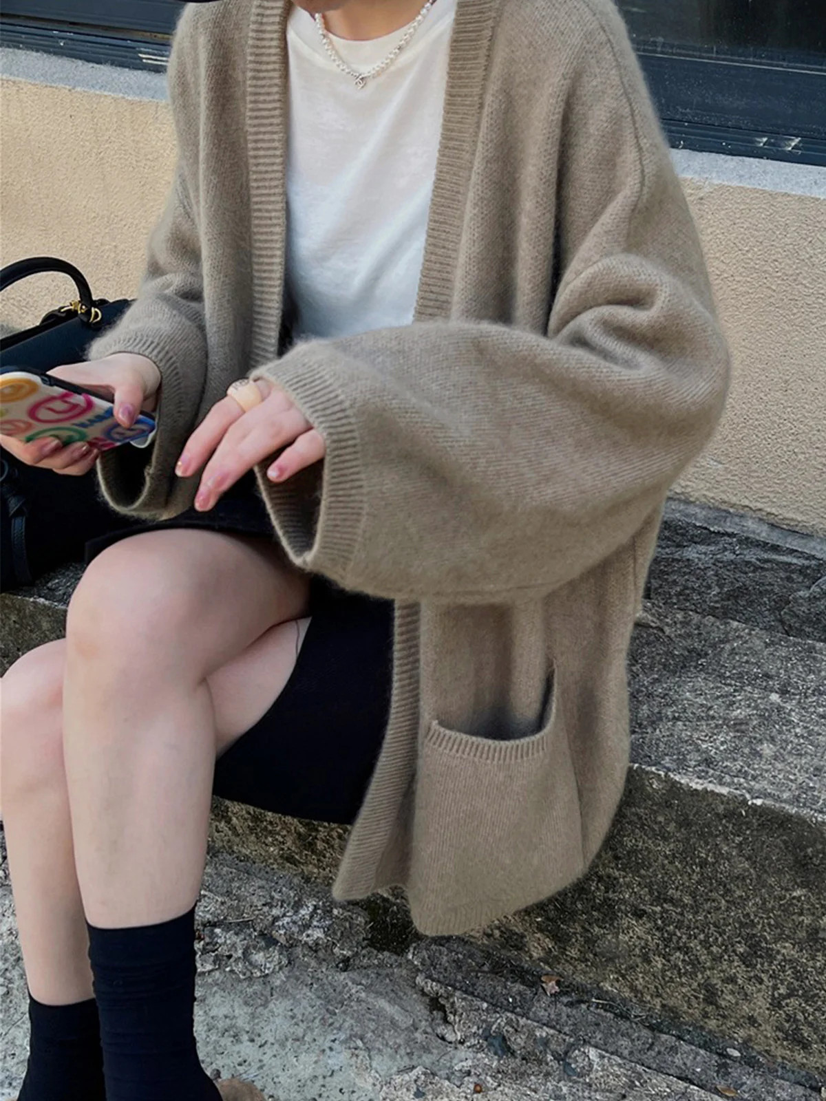 Versatile Pockets Oversized Cardigan | Commense