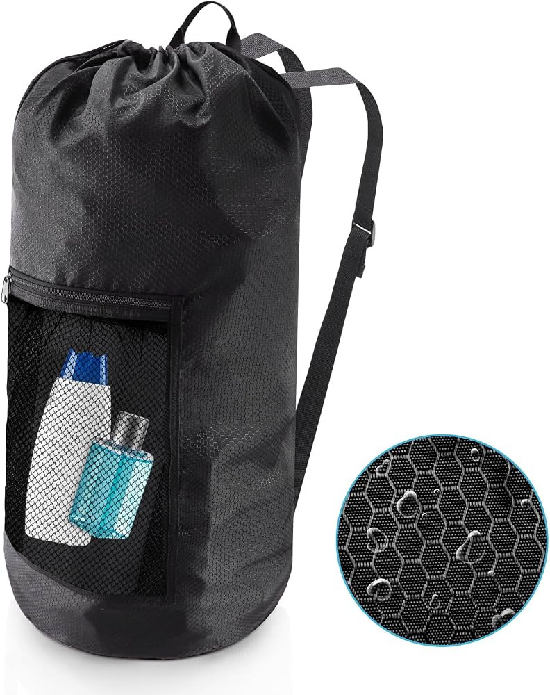Laundry Bag Backpack,Olosar Extra Large Travel Laundry Bag with Mesh Pocket & Adjustable Shoulder... | Amazon (US)