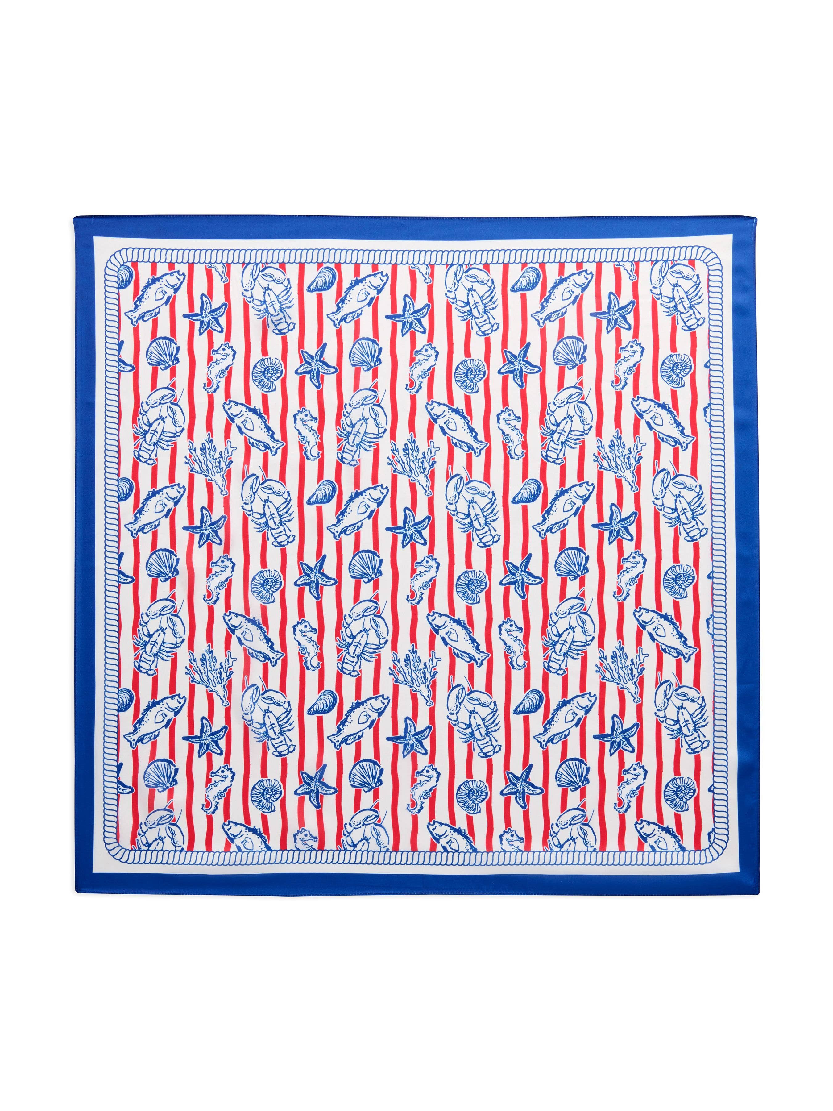 Maine Red, White + Blue Silky Scarf | Clover and Bee | Clover + Bee