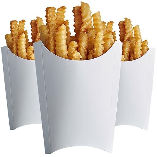 CUSINIUM [9 oz] Large White French Fry Containers - Disposable French Fries Holders | Amazon (US)
