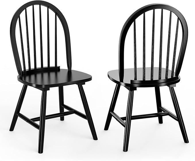 Giantex Wood Dining Chairs Set of 2, Windsor Chairs with Solid Wood Legs, High Spindle Back, H-Sh... | Amazon (US)