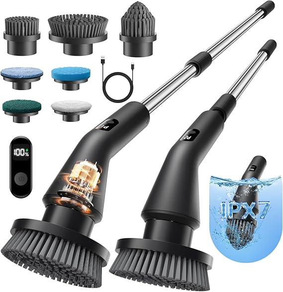 Leebein Electric Spin Scrubber, 2026 Upgraded Cordless Cleaning Brush Bathroom Scrubber, IPX7 Wat... | Amazon (US)