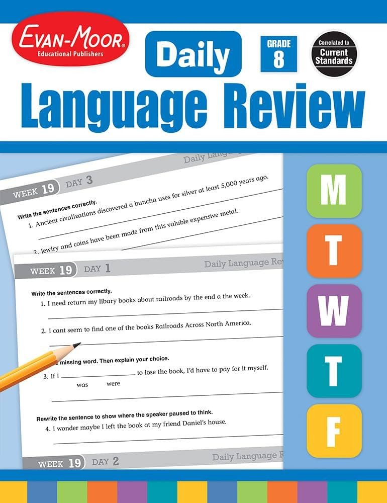 Evan-Moor Daily Language Review, Grade 8, Activities, Homeschooling and Classroom Resource Workbo... | Amazon (US)