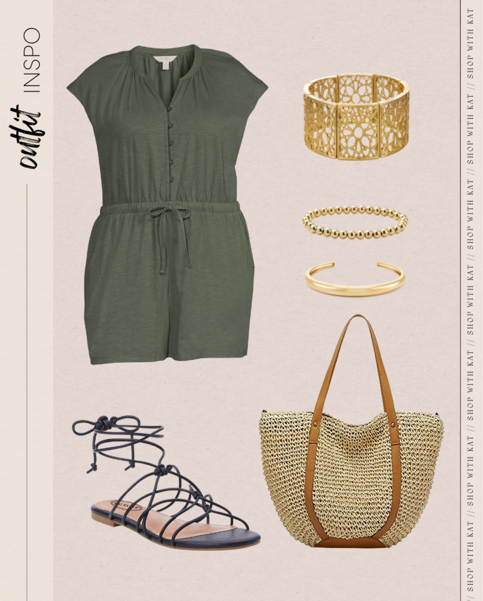 Romper - Outfit Idea #walmartfashion #shortsjumper #summeroutfit #vacationlook #strappysandals #woventote


#LTKunder100 #LTKunder50 #LTKstyletip