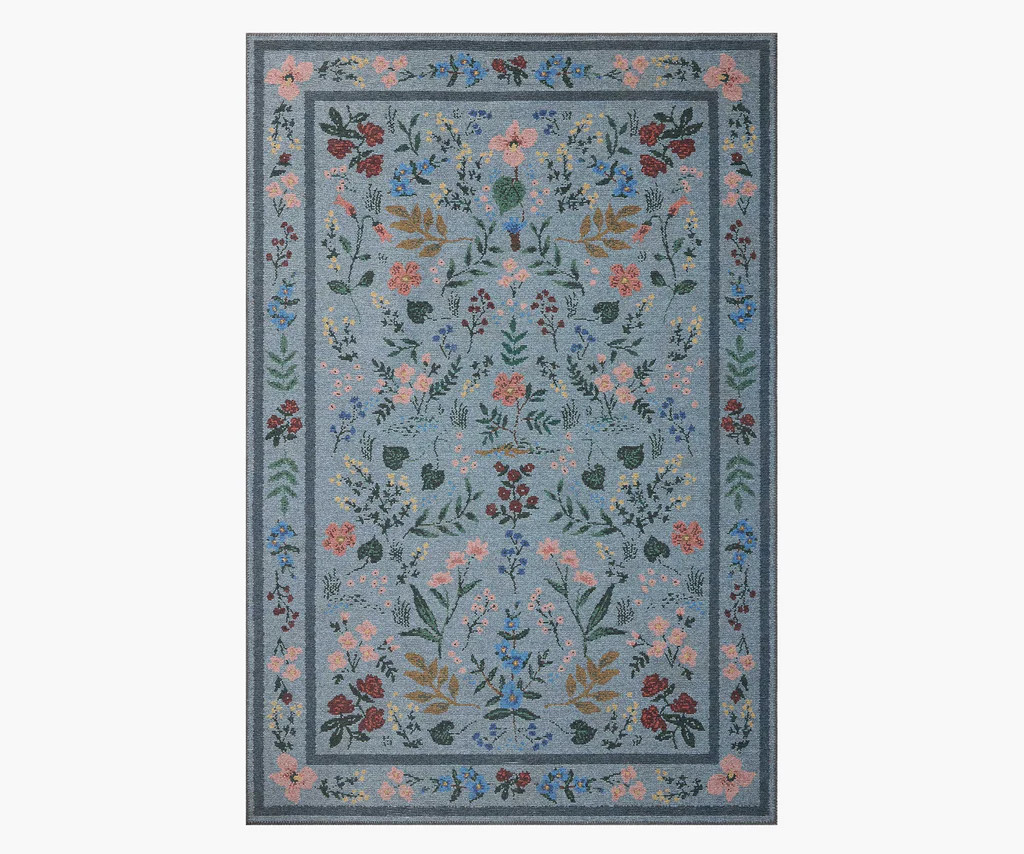 Wildwood Printed Rug - Wildwood Blue | Rifle Paper Co.