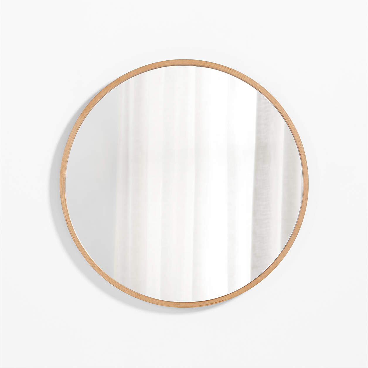 Finn Oak Wood 31" Round Wall Mirror + Reviews | Crate & Kids | Crate & Barrel