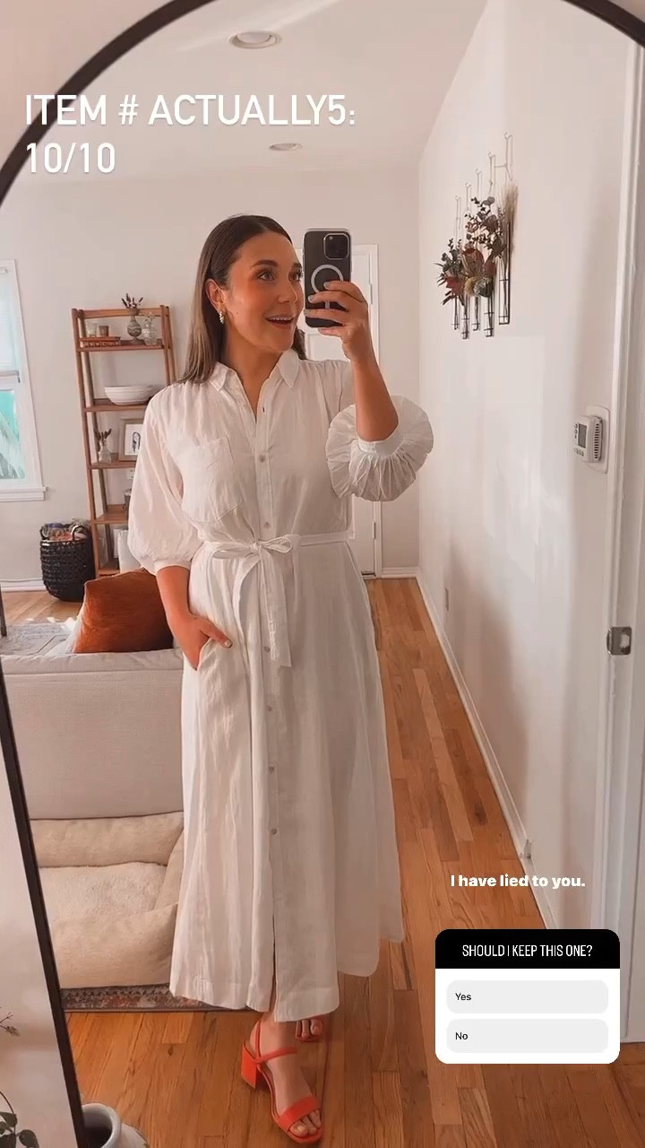 Nuuly Rental - White dress - button down dress 

#LTKstyletip #LTKSeasonal #LTKFind