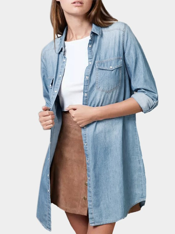 Blue And White Stripe Pattern Shirt In Boyfriend Style | Yoins US