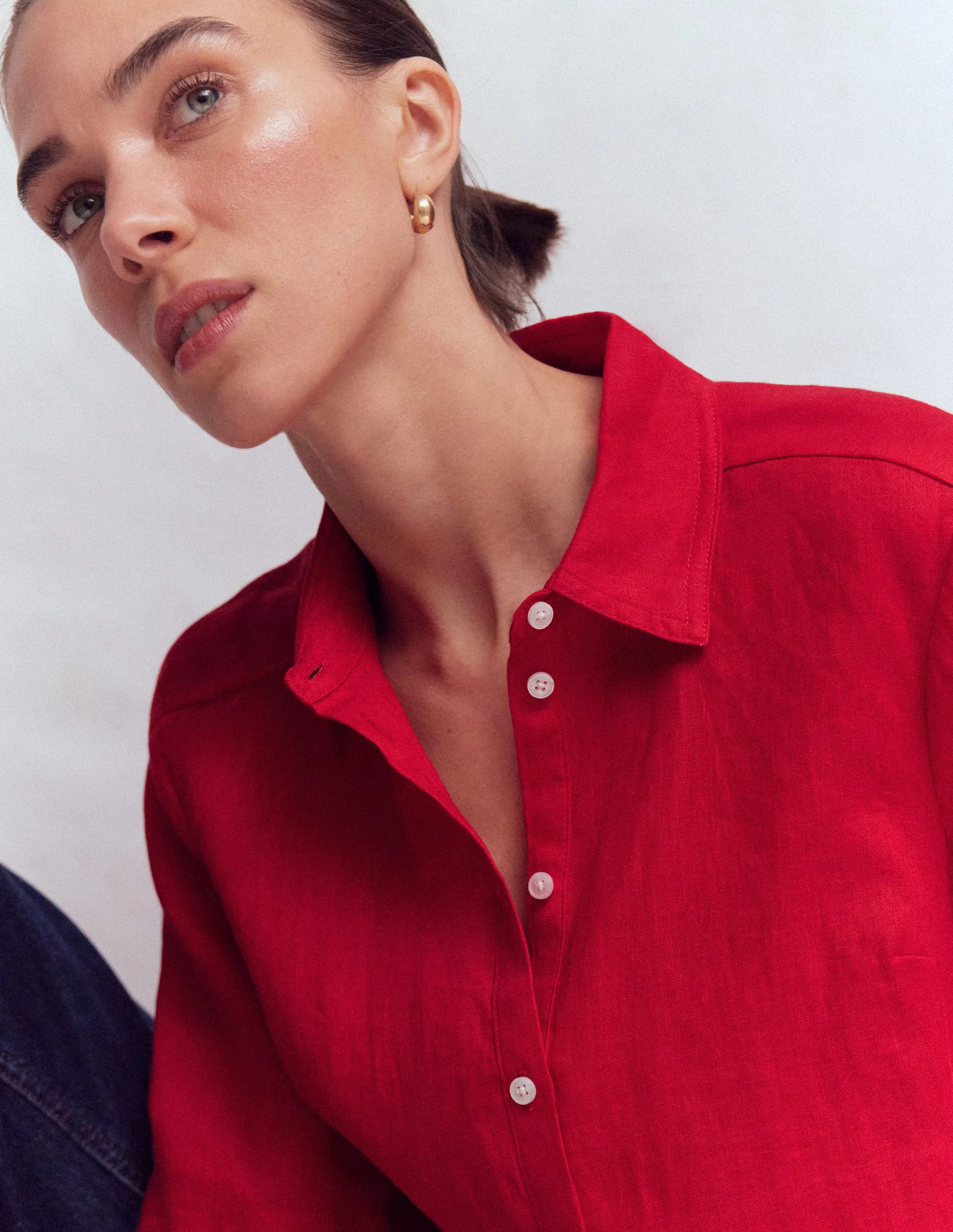 Short Sleeve Linen Shirt-Merida Red | Boden UK