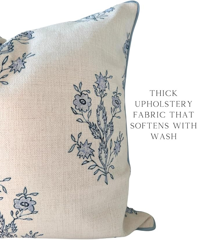 Throw Pillow for Home Mary Off-White Periwinkle Floral Pillow Cover Grandmillennial Pillow Cover ... | Amazon (US)