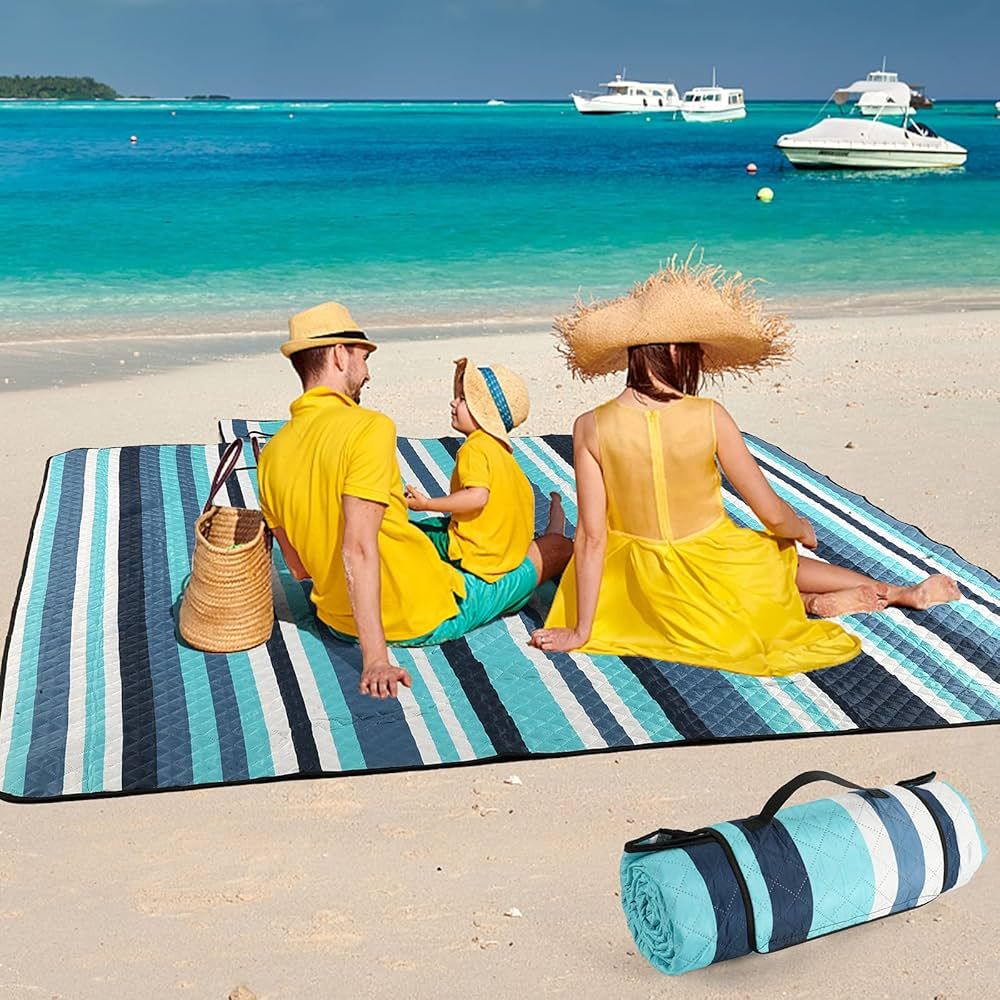 ZAZE Picnic Blankets Beach Blanket, 80''x80'' Extra Large Thick 3-Layers, Sandproof Machine Washable | Amazon (US)