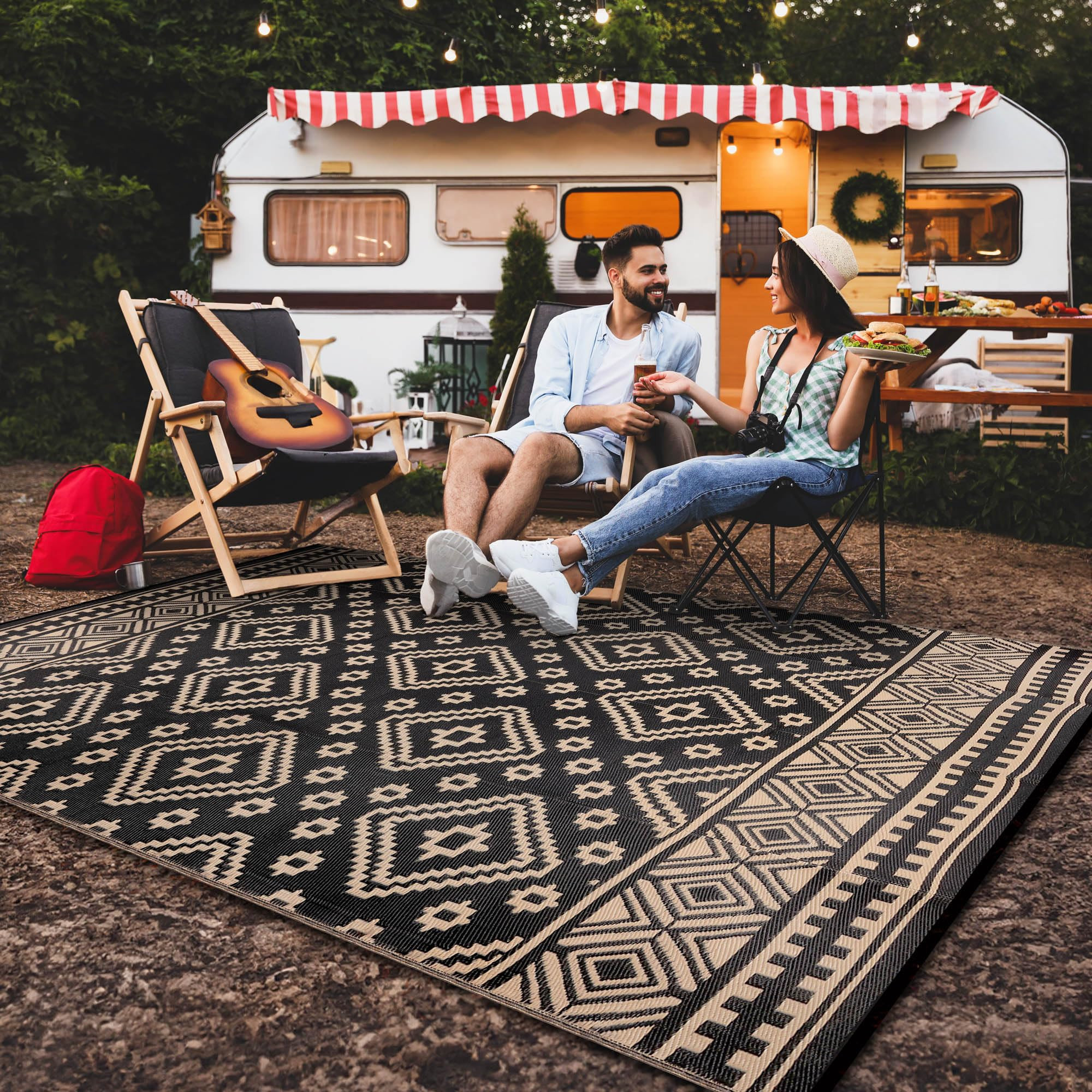 Green Decore Reversible Recycled Plastic Camping and Picnic Rugs | Perfect for Garden, Patio, Pic... | Amazon (UK)