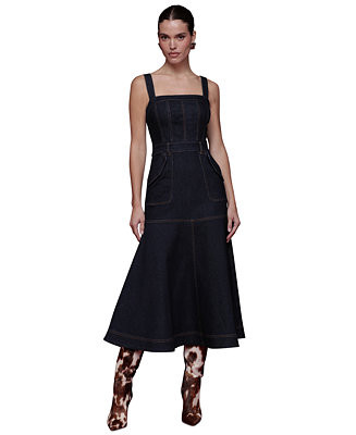 Women’s Corset Bodice Denim Midi Dress | Macy's