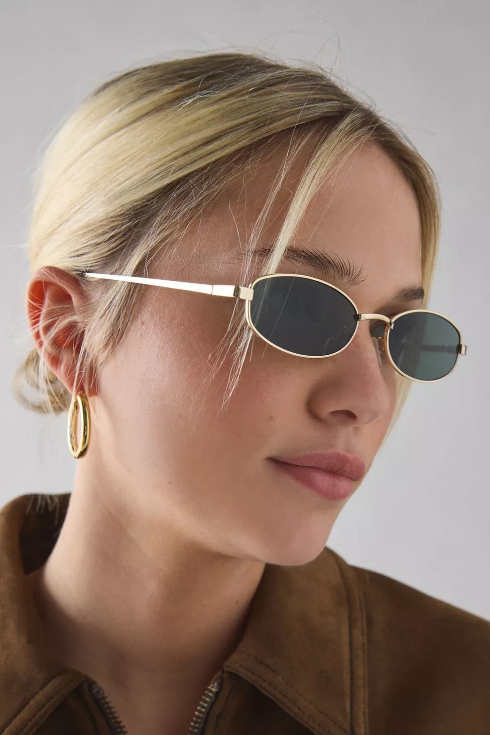 UO Essential Slim Metal Rectangle Sunglasses | Urban Outfitters (US and RoW)