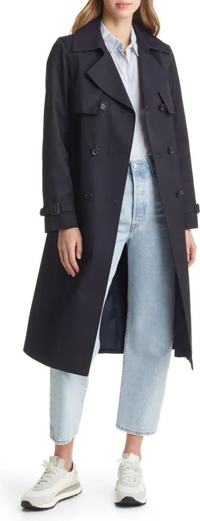 Tone on Tone Double Breasted Water Resistant Trench Coat | Nordstrom