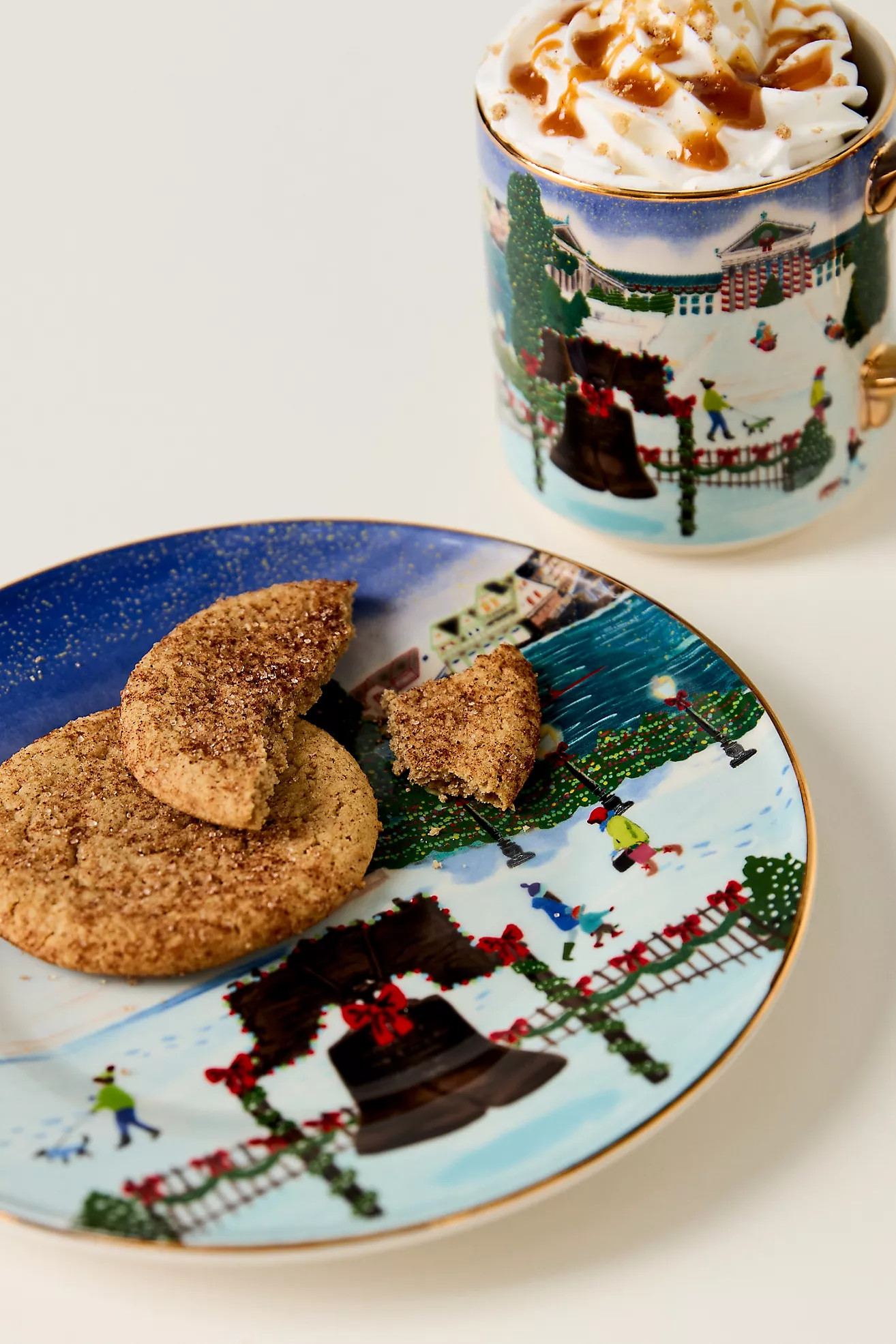 Holiday in the City Stoneware Dessert Plate | Anthropologie (US)