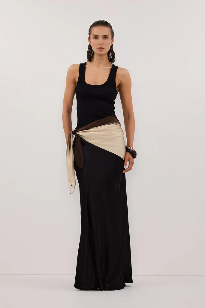 CHARLI BLACK SATIN MAXI SKIRT | DISSH