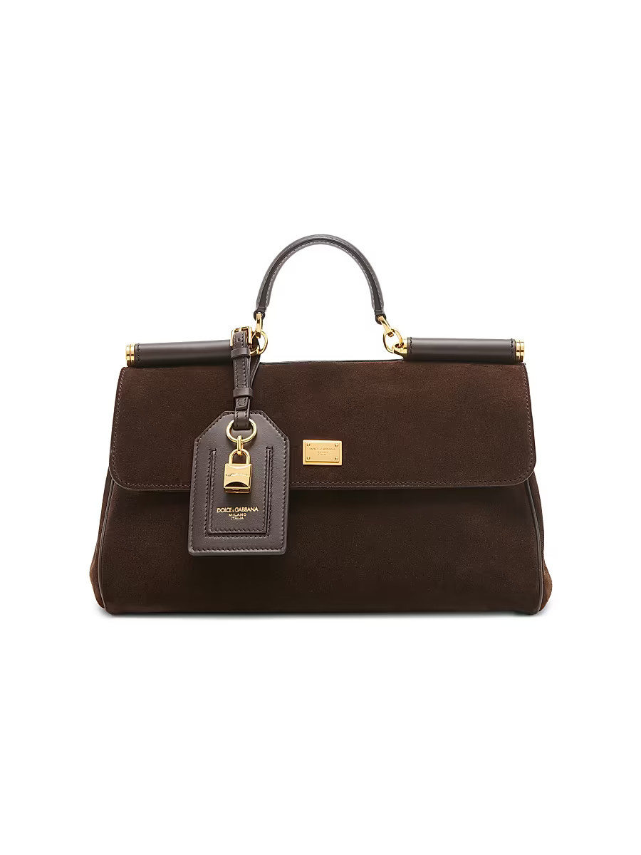 Women's My Sicily Suede Top Handle Bag - Ebano Moro | Saks Fifth Avenue