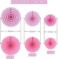 Zilue Hanging Pink Paper Fans Decoration Kit Round Paper Garlands for Wedding Birthday Party Baby... | Amazon (US)
