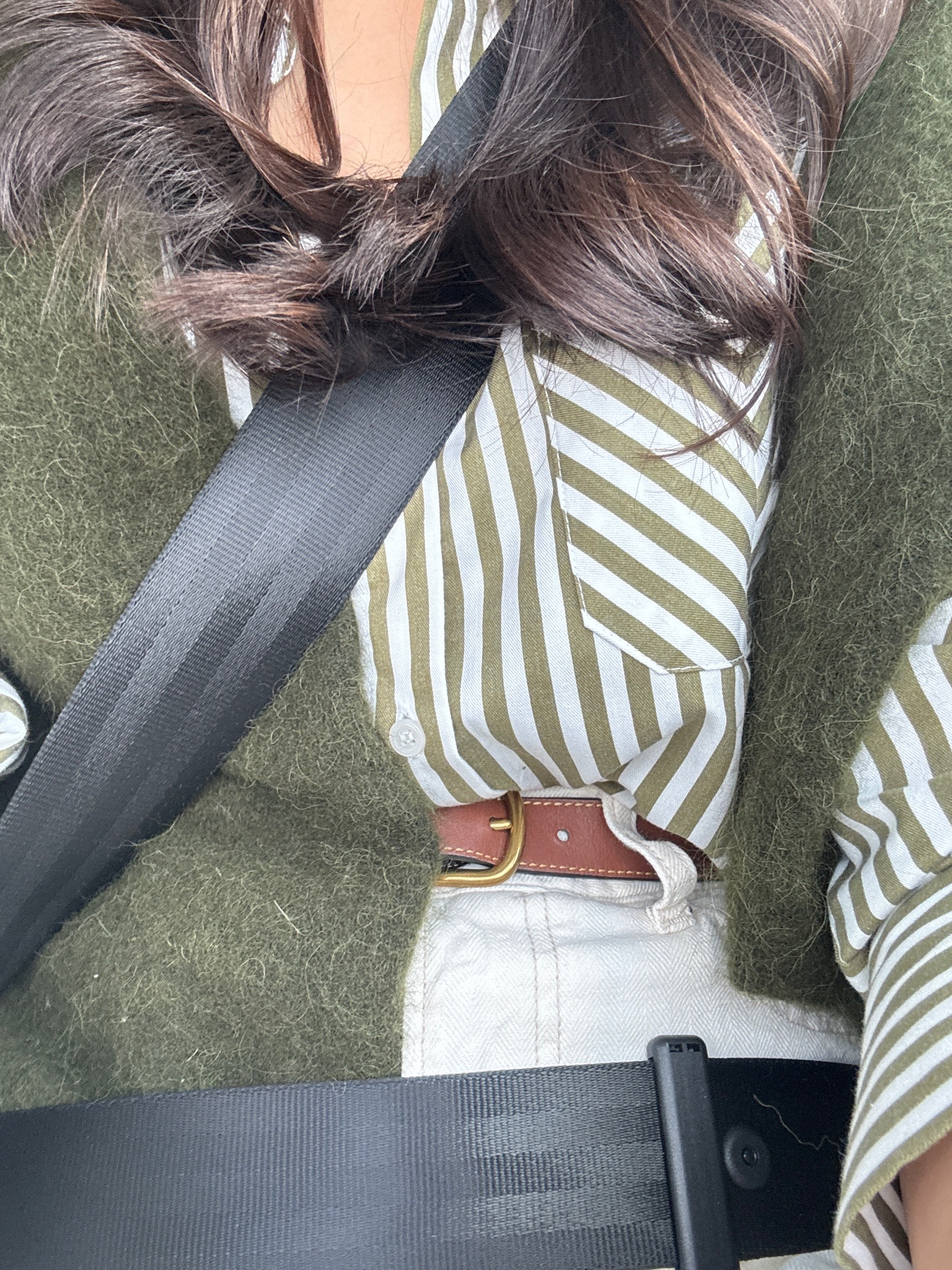 summer casual outfit, white wide leg jeans, wide leg jeans, cream jeans, striped shirt, green shirt, cotton oversized shirt, tan belt, coach reversible belt, abercrombie jeans, uniqlo, barrel trousers, barrel jeans

#LTKfindsunder50 #LTKeurope #LTKSeasonal