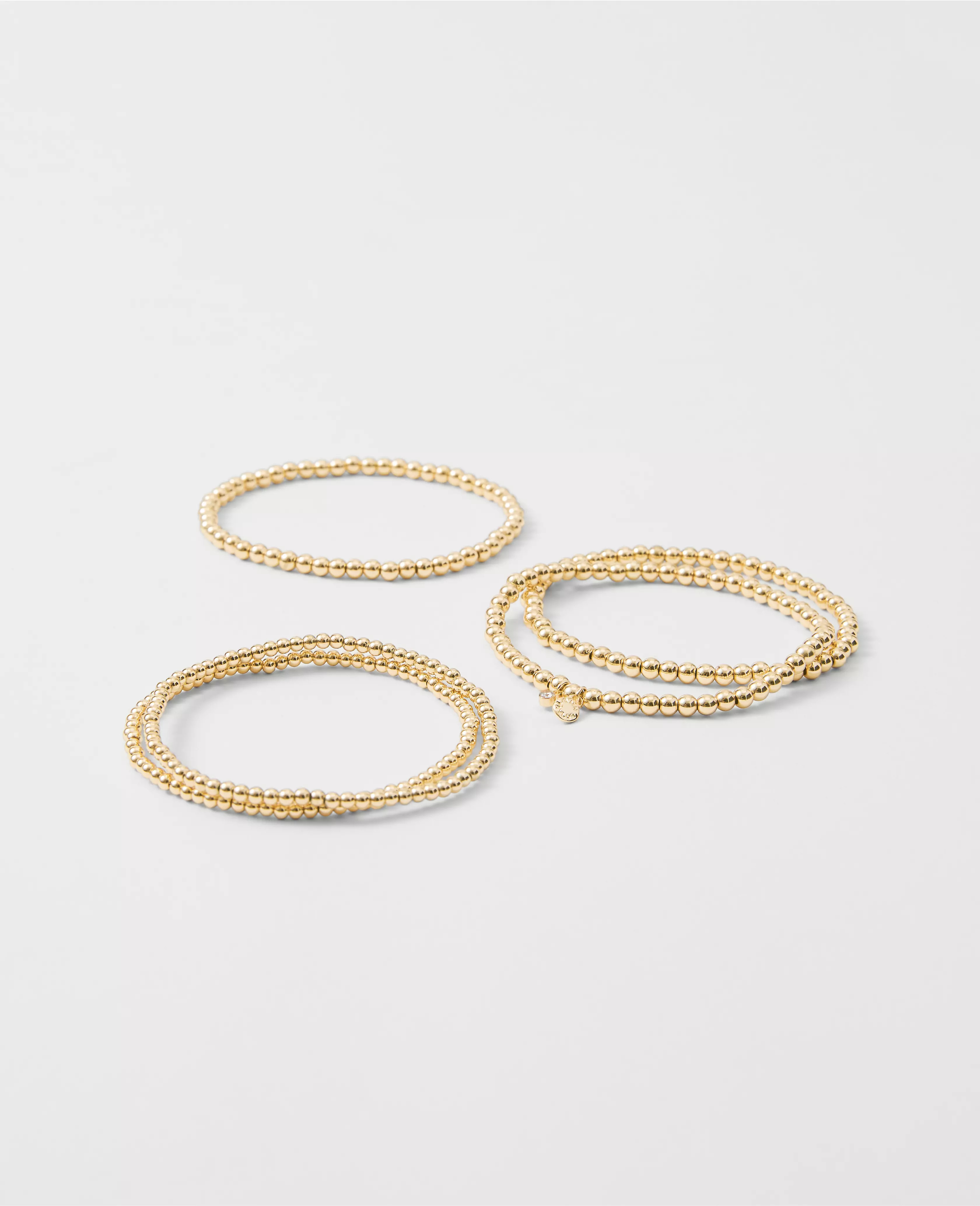Metal Beaded Stretch Bracelet Set | Ann Taylor