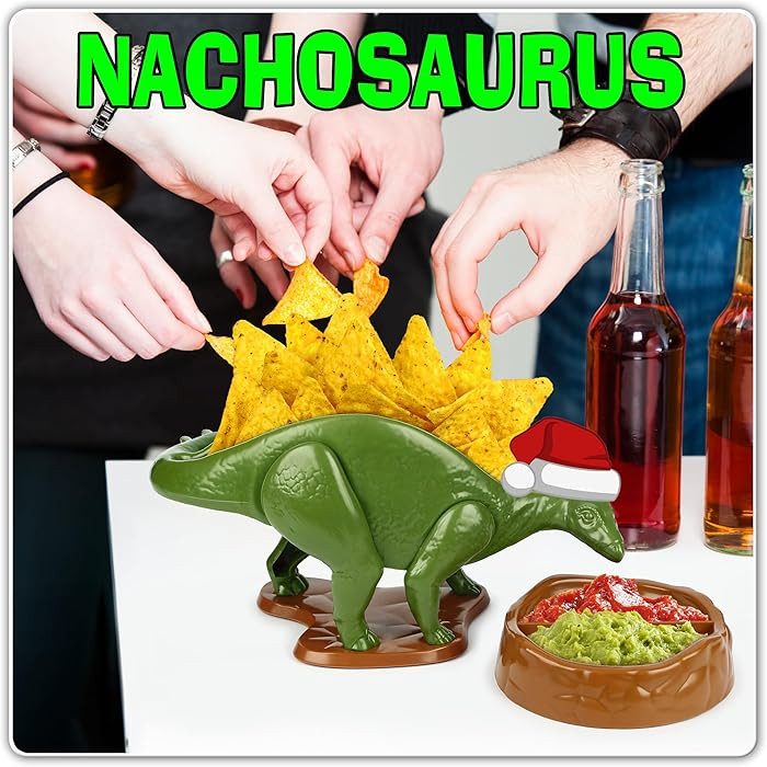 Funwares Original Nachosaurus Snack and Dip Set, Dinosaur Nacho Holder | Amazon (US)