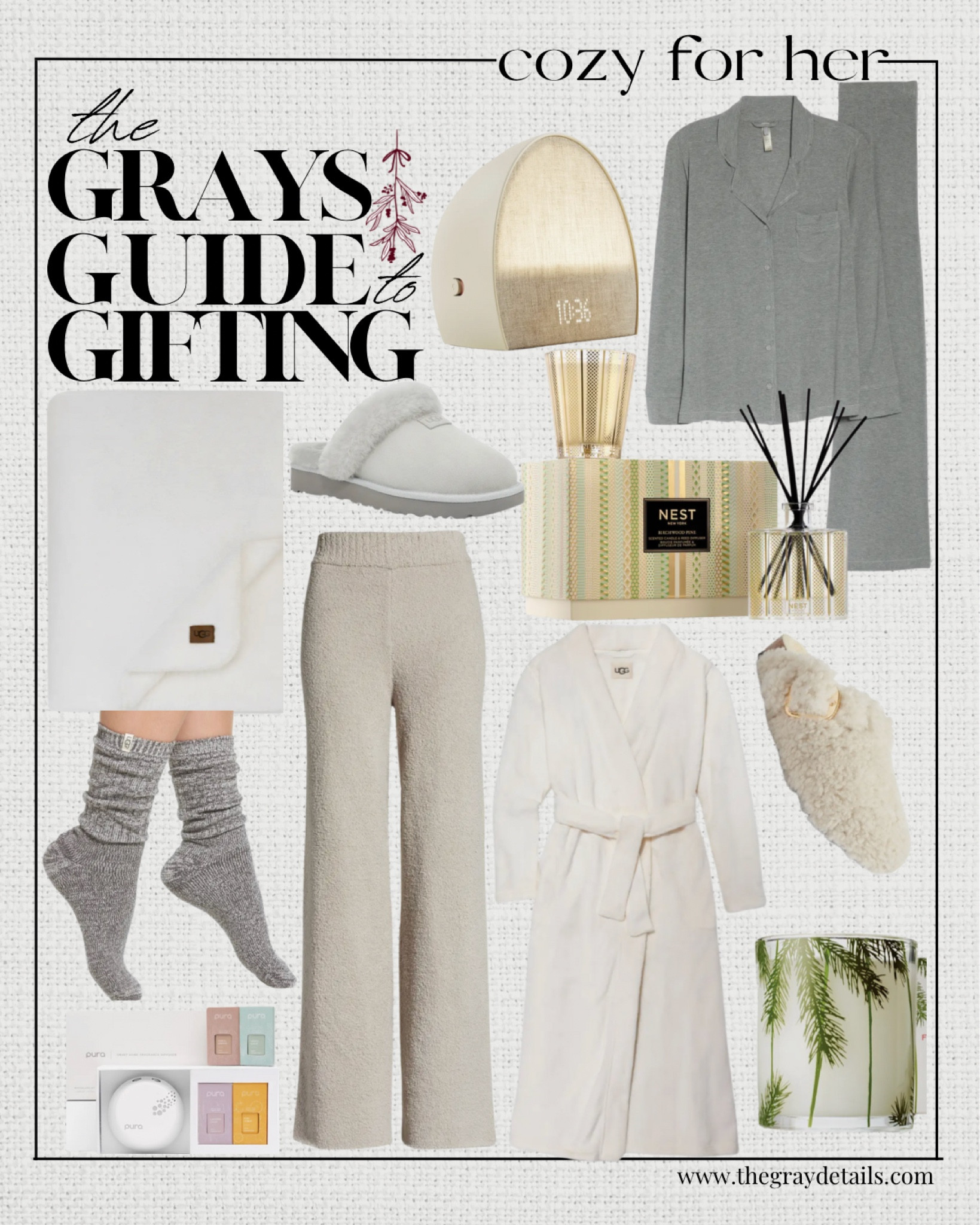 Cozy gifts for her from Nordstrom 

Robe, ugg, socks, blanket, nest, candles, Birkenstocks, pjs, pajamas, gifts for her 

#LTKstyletip #LTKshoecrush #LTKGiftGuide