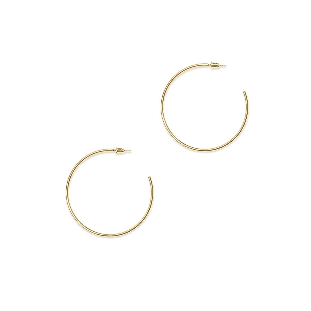Gold Hoop Earrings for Women - Plated Gold 20mm/30mm/40mm/60mm Lightweight Thin Hoop Earrings | Amazon (US)